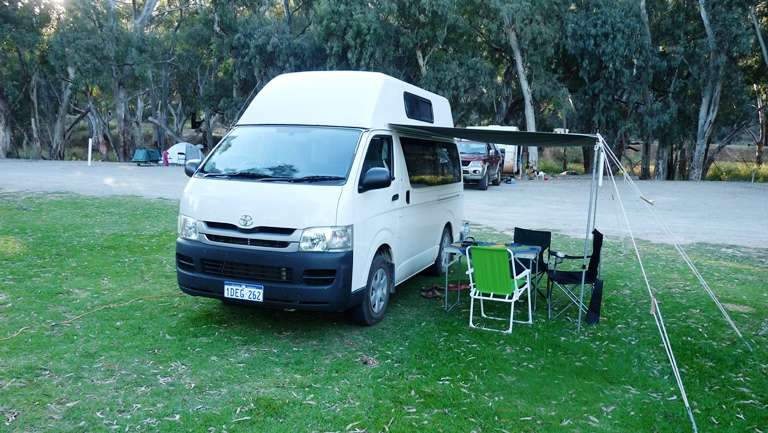 Auf dem Caravanpark in Melrose